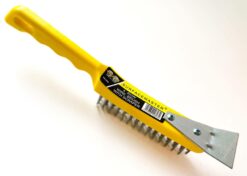 A Worldwide Surfacemaster 4 Row Hand Wire Brush with Scraper